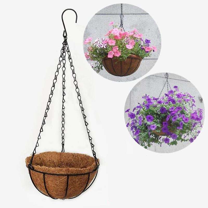 2 Pcs 10 Inch Hanging Coconut Vegetable Flower Pot Basket