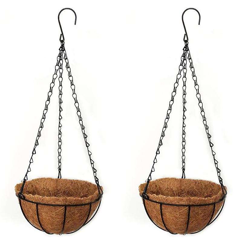 2 Pcs 10 Inch Hanging Coconut Vegetable Flower Pot Basket