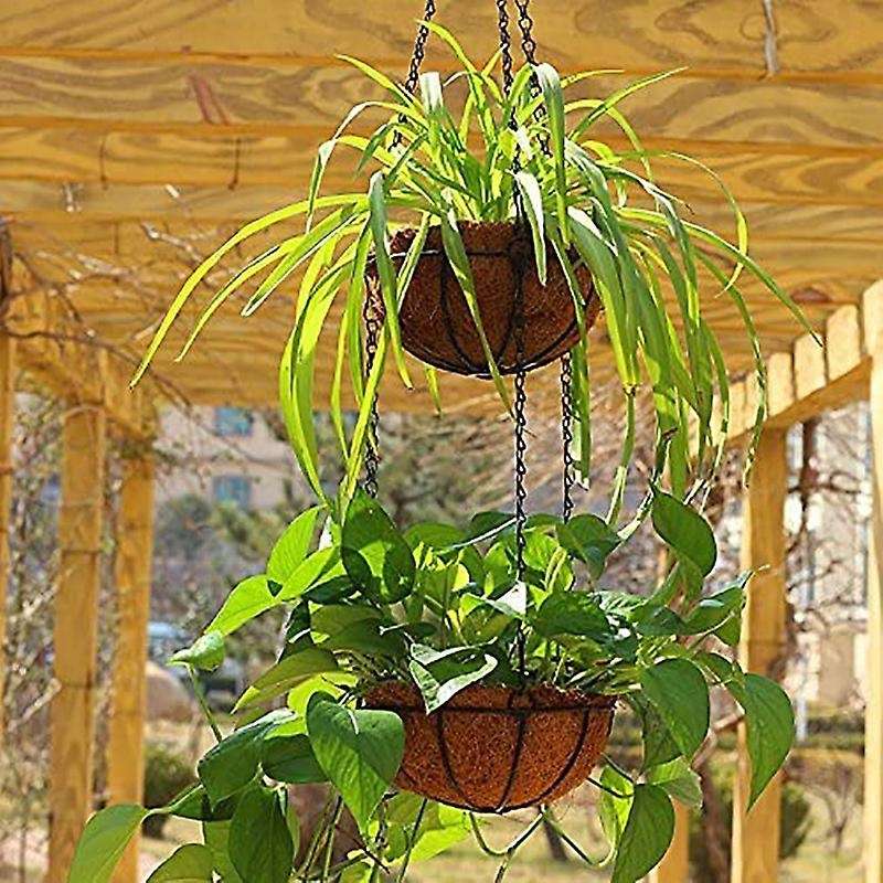 2 Pcs 10 Inch Hanging Coconut Vegetable Flower Pot Basket