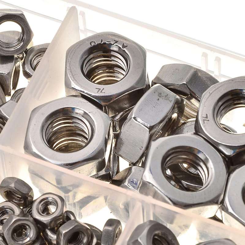 230pcs M3, M4, M5, M6, M8 Nut Box Set Metric Hexagon Socket Nut Set