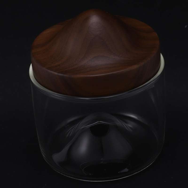 New Whiskey Small Glass Mountain Wooden Bottom Glass Walnut