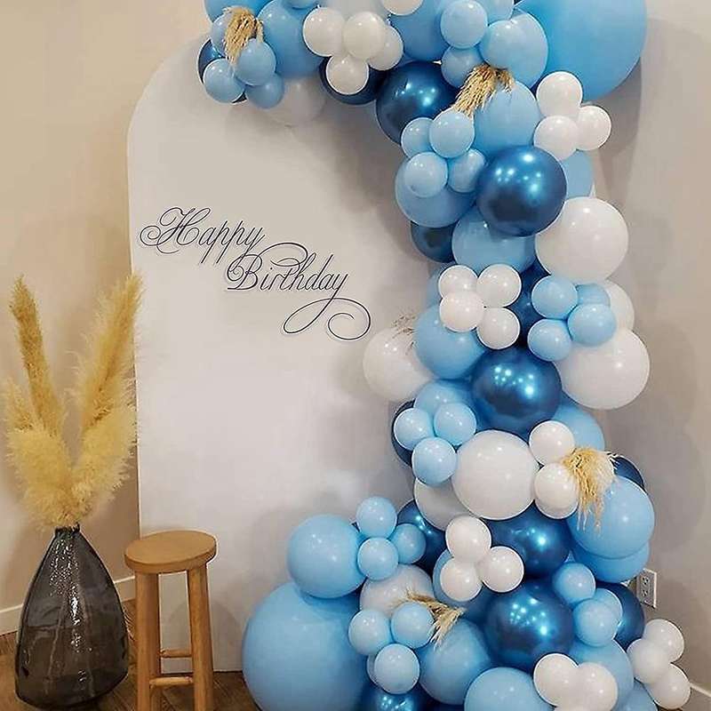 Birthday Blue Macaron Size Balloon Garland Kit for Baby Shower Party