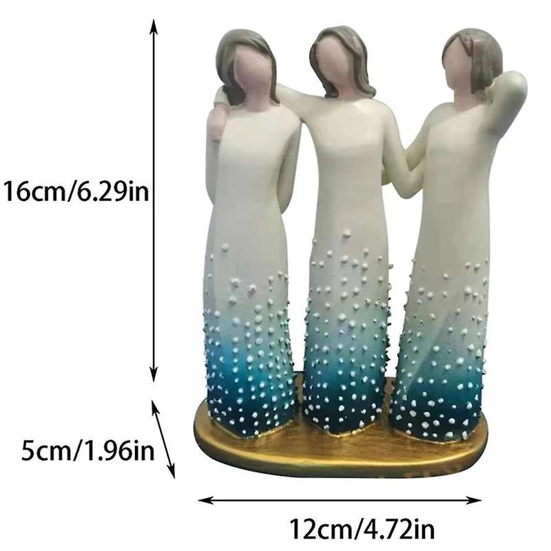 By My Side Sculpted Hand-painted Figure Resin Ornament for Sisters