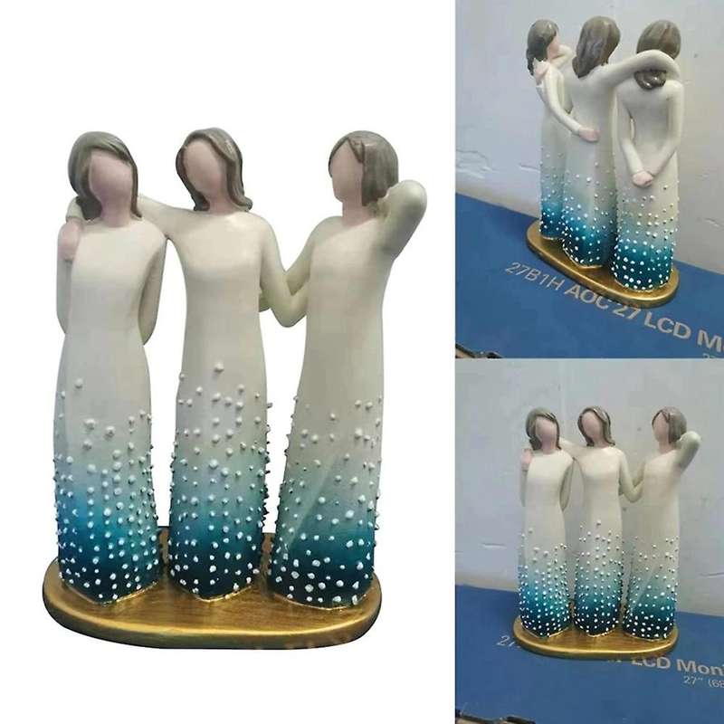 By My Side Sculpted Hand-painted Figure Resin Ornament for Sisters