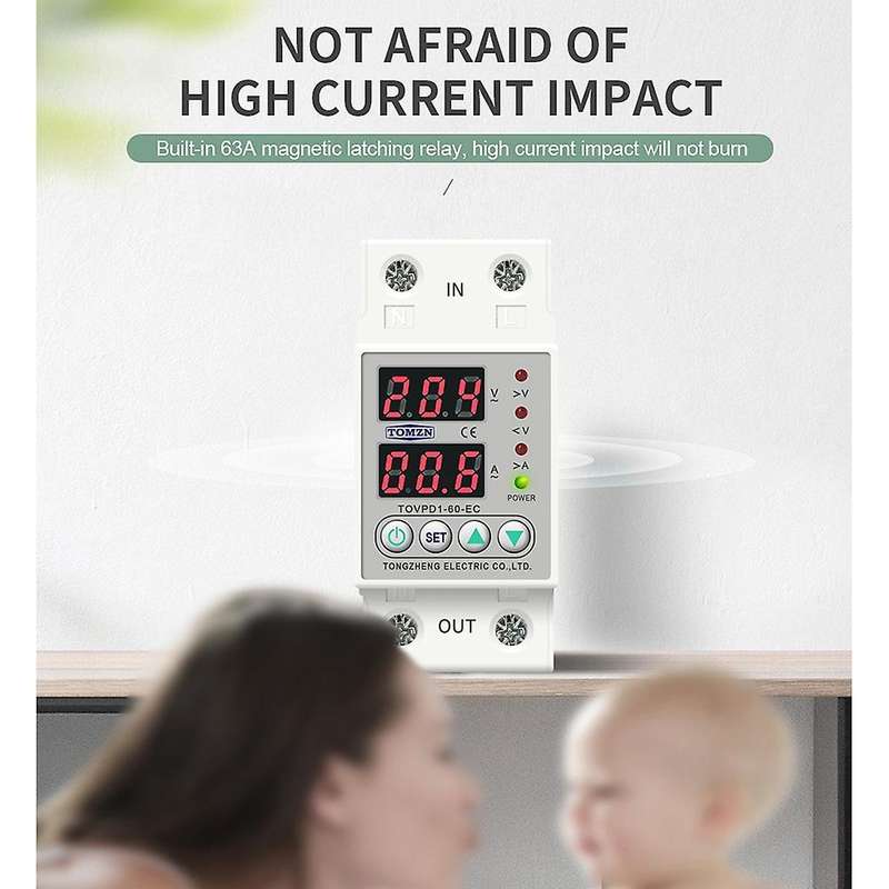 Din Rail Dual Display Protective Device Protector Relay 40a 220v 230v