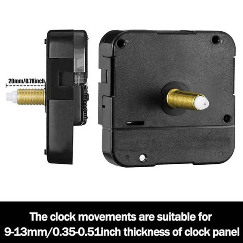 4pcs Long Shaft Wall Clock with 4 Types 12 Inch Walnut Wood Hands