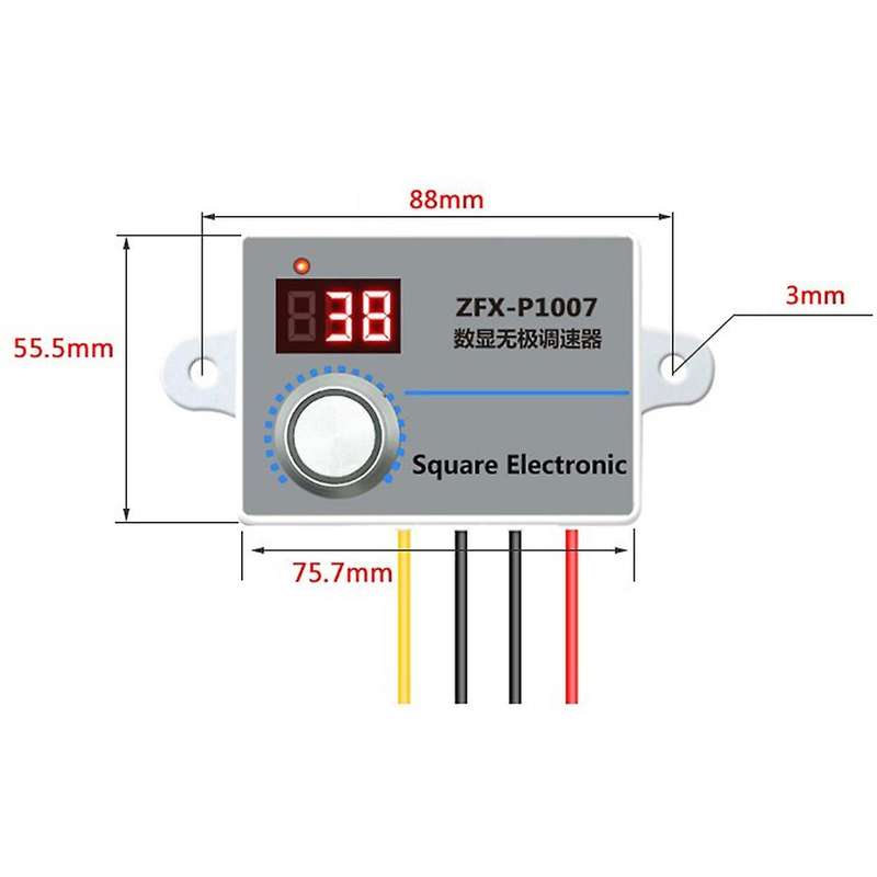 Zfx-p1007 Digital Display Speed Controller Waterproof 500w Ac 220v
