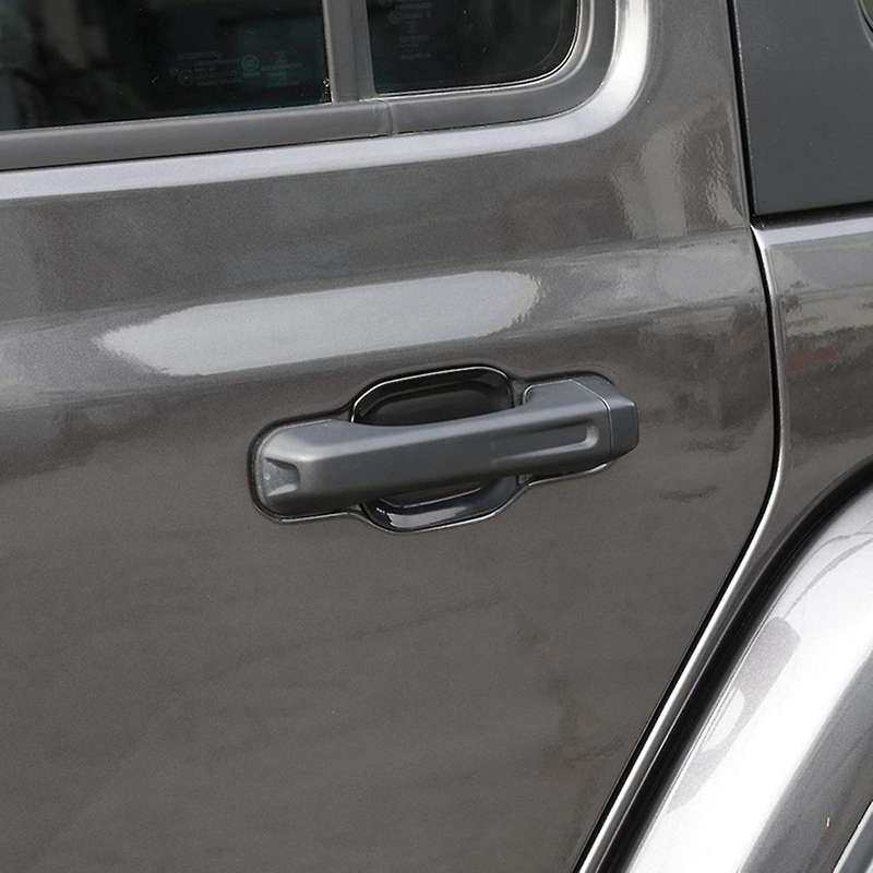 Exterior Door Handle Bowl Trims Accessories Black 5pcs