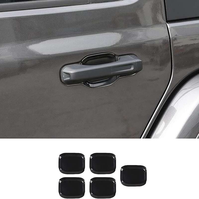 Exterior Door Handle Bowl Trims Accessories Black 5pcs