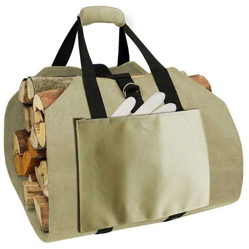 Firewood Carrier Bag, Waterproof, Foldable Carrier Tote Handles
