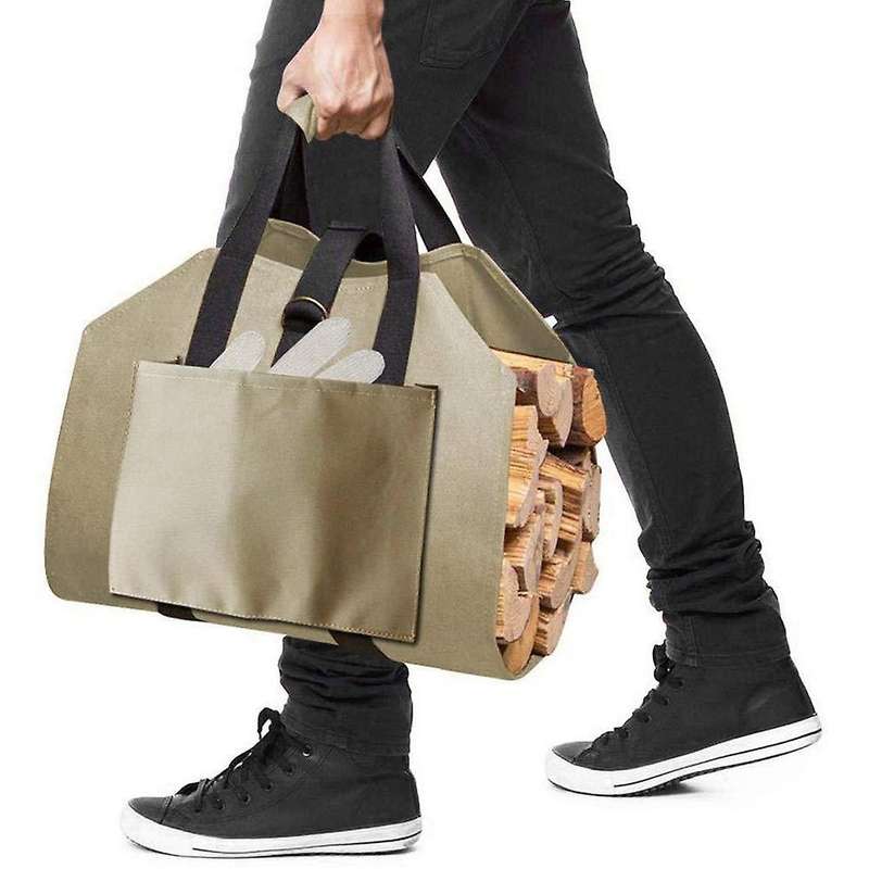 Firewood Carrier Bag, Waterproof, Foldable Carrier Tote Handles