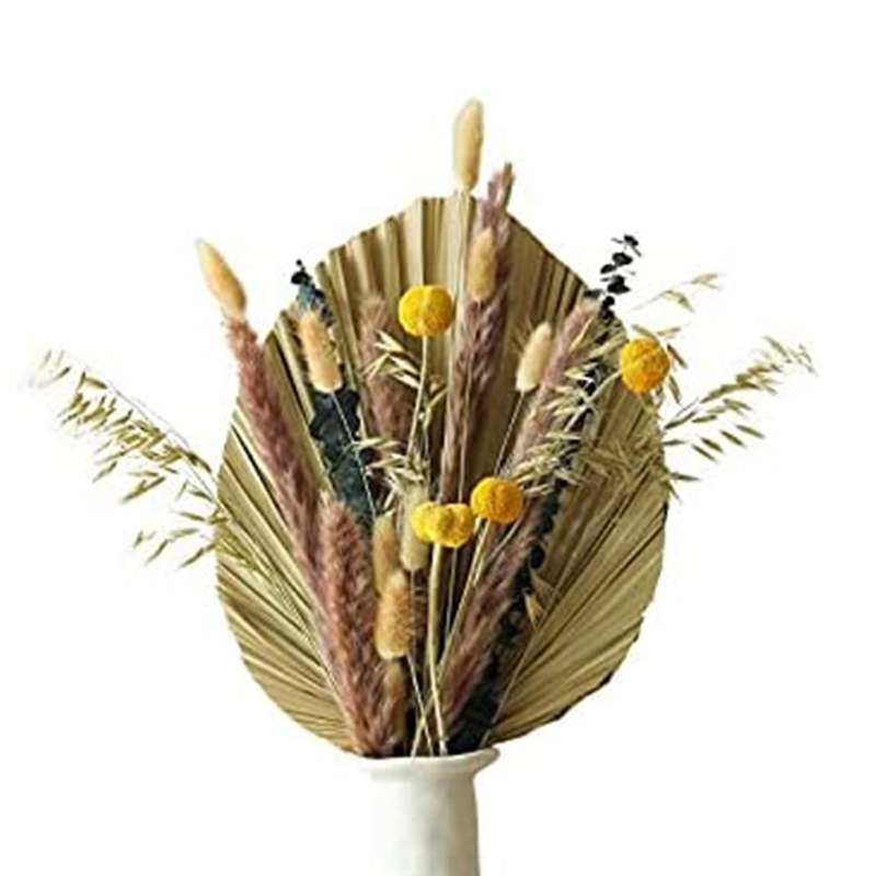 45 Pcs Natural Dried Flower Bouquet Dried Pampas and Palm Bouquets