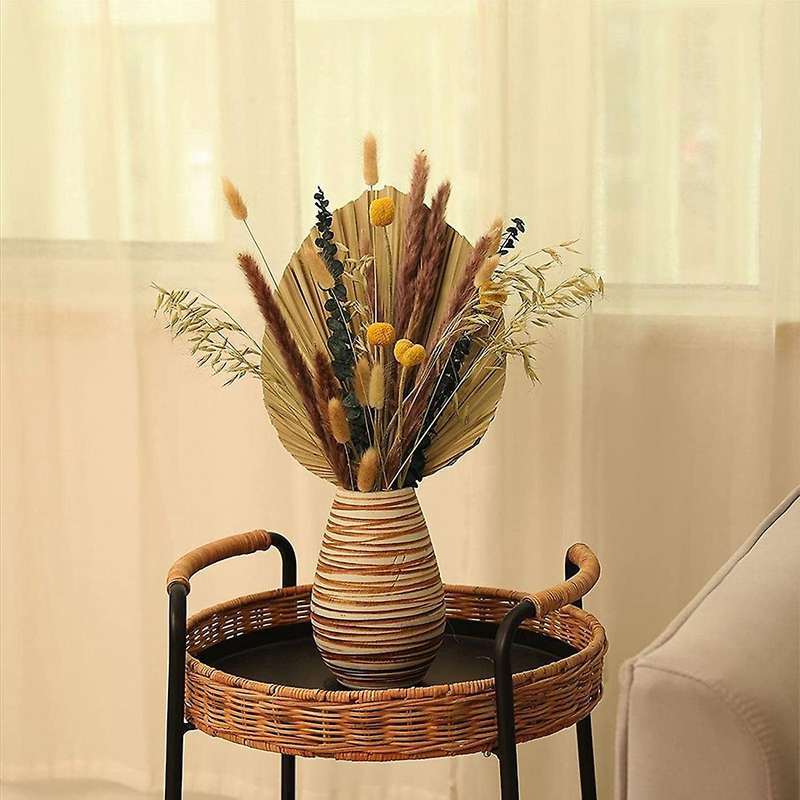 45 Pcs Natural Dried Flower Bouquet Dried Pampas and Palm Bouquets