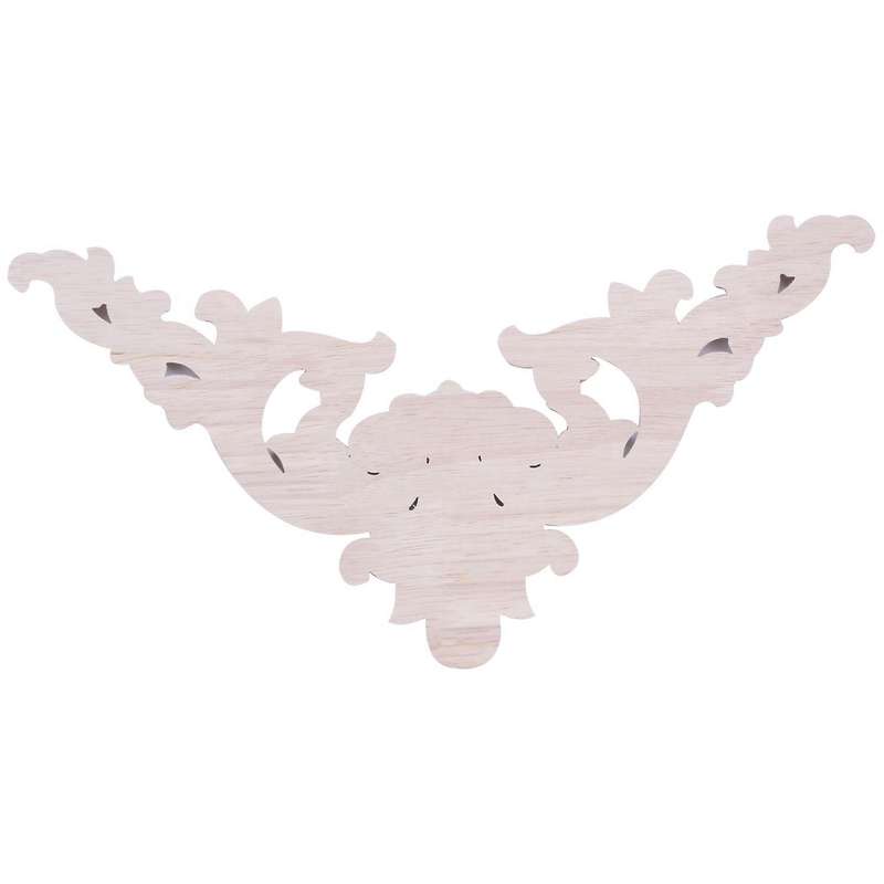 Rubber Wood Floral Carving Applique Cabinet Figurines 59 X 17cm