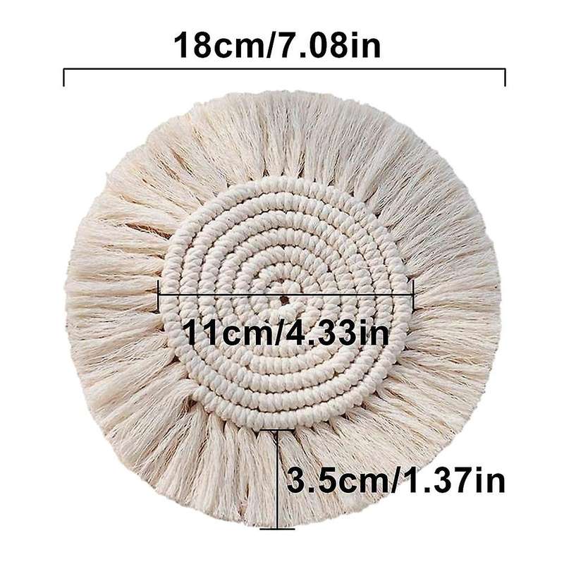 Set Of 6 Handmade Macrame Coasters, Beverage Mat, (tassel Coaster)