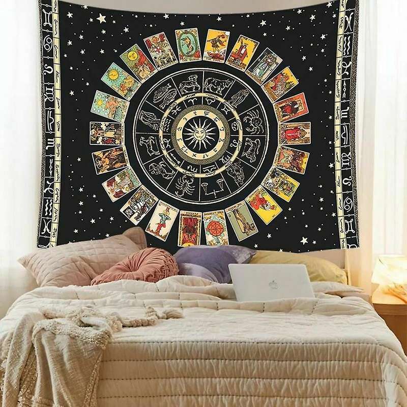 Tarot Cards Mandala Wall Hanging Tapestry Zodiac Astrology Home Decor