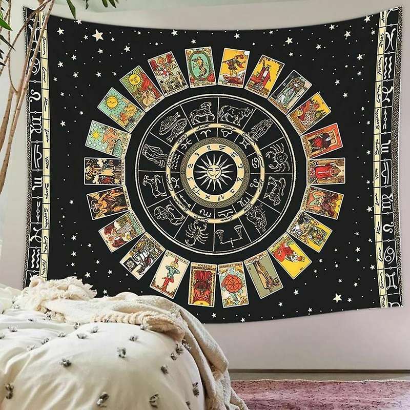 Tarot Cards Mandala Wall Hanging Tapestry Zodiac Astrology Home Decor