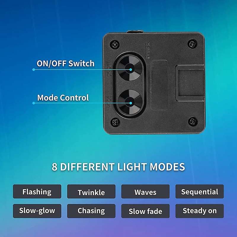 Solar Fairy Lights, 50 Cute Honey Bees Led Lights, 8 Modes