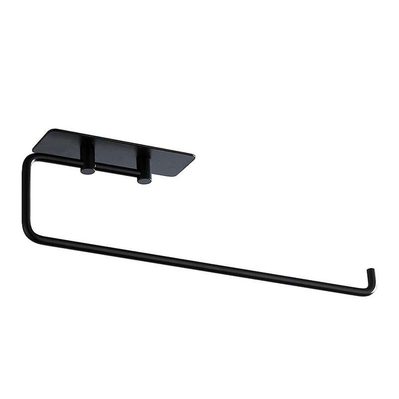 Kitchen No Drilling Paper Roll Holder Towel Storage Rack,black