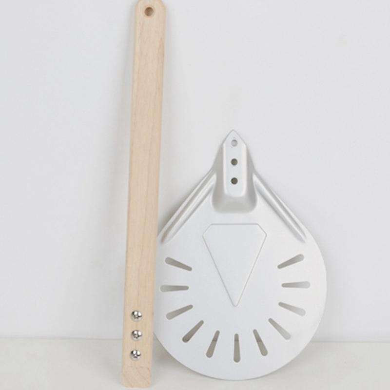 7 Inch Perforated Pizza Turning Pizza Shovel Aluminum Wooden Handle