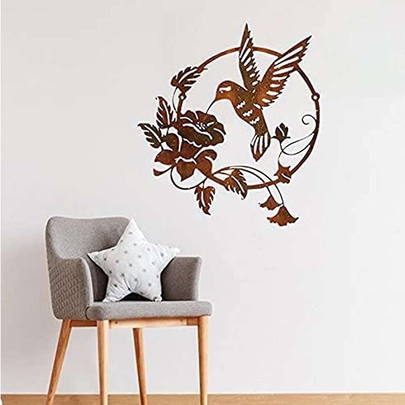 Birds Theme Metal Wall Art Saw Blade Decor for Living Room Garden