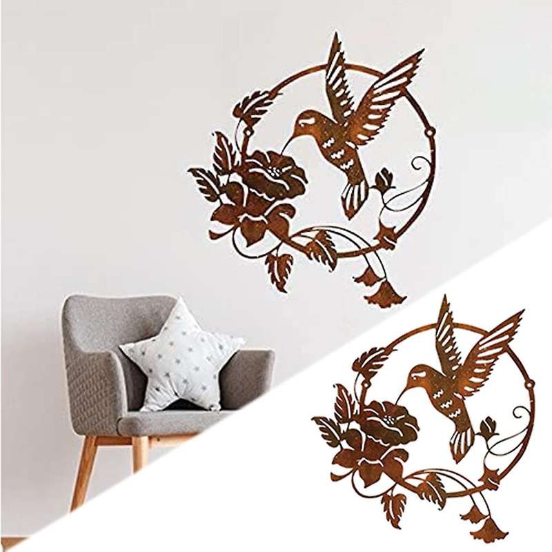 Birds Theme Metal Wall Art Saw Blade Decor for Living Room Garden
