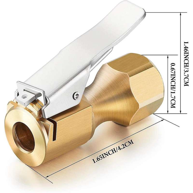 6 Pieces Brass Air Chuck for Tire Inflator Gauge Compressor