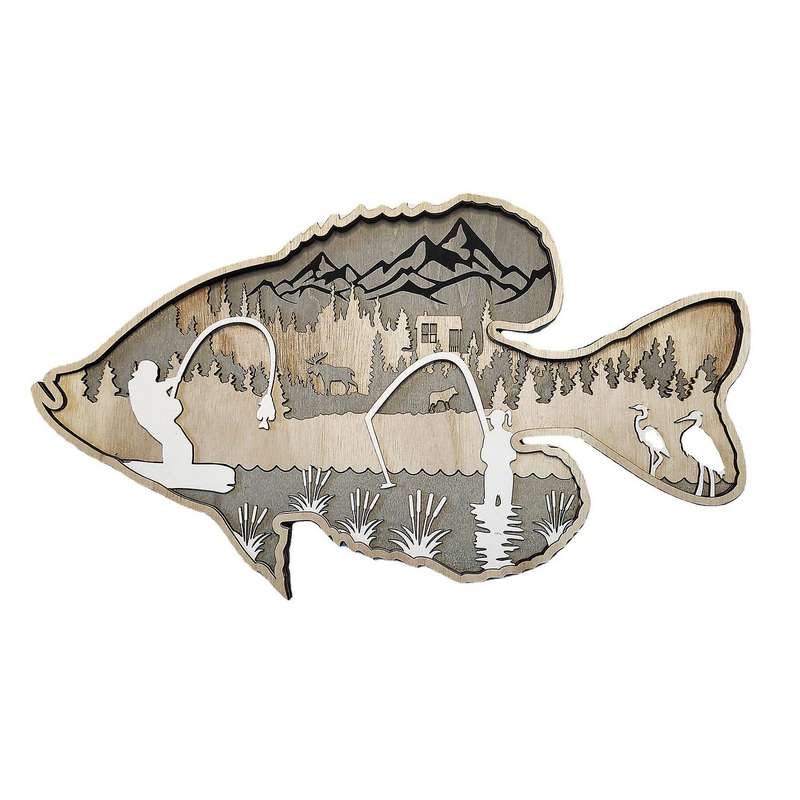 Fishing and Hunting Pendant Forest Animal Salmon Pendant Decoration-a