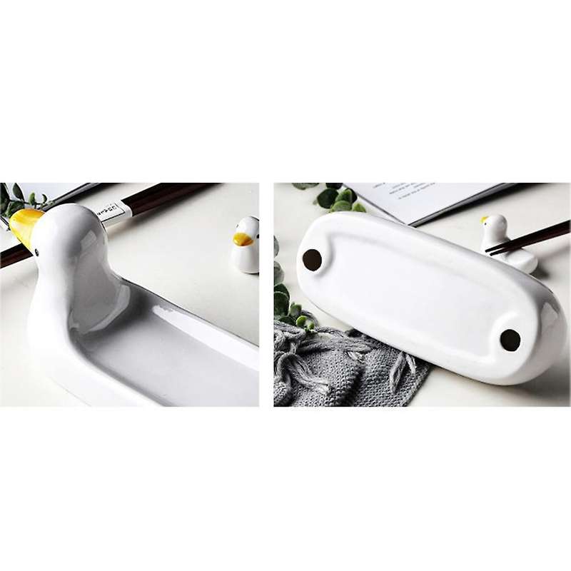 6pcs Lovely Duckling Chopstick Holder Set Fork Dish and Duck Stand