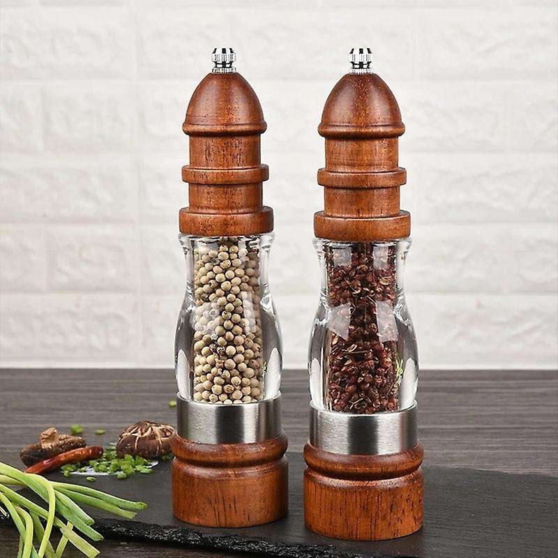 1pcs Wooden Salt and Pepper Grinder Set Adjustable Coarseness