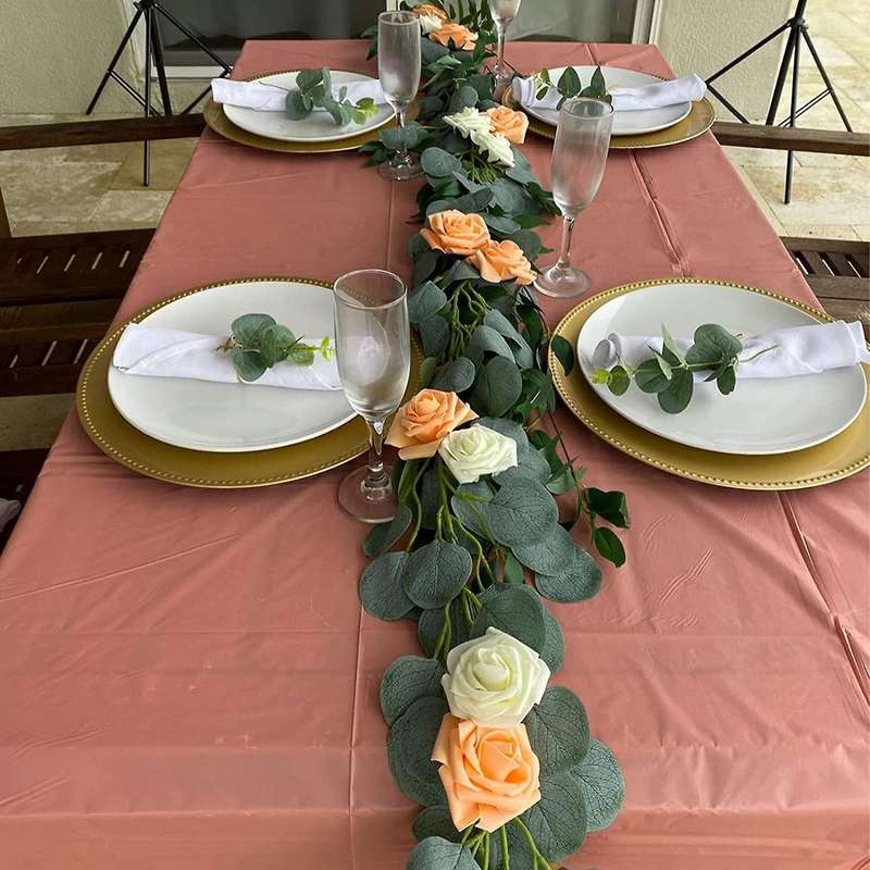 Artificial Eucalyptus Garland with Willow Leaves Fake Hanging Garland