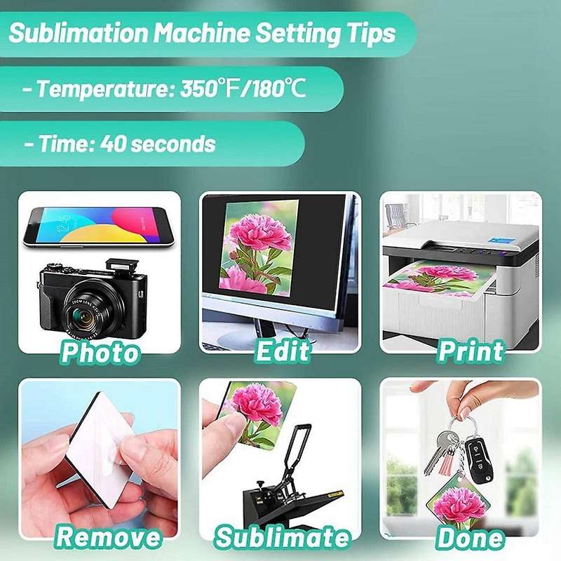 120pcs Square Hard Board Blank Sublimation Heat Transfer Keychain