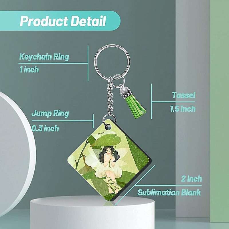 120pcs Square Hard Board Blank Sublimation Heat Transfer Keychain