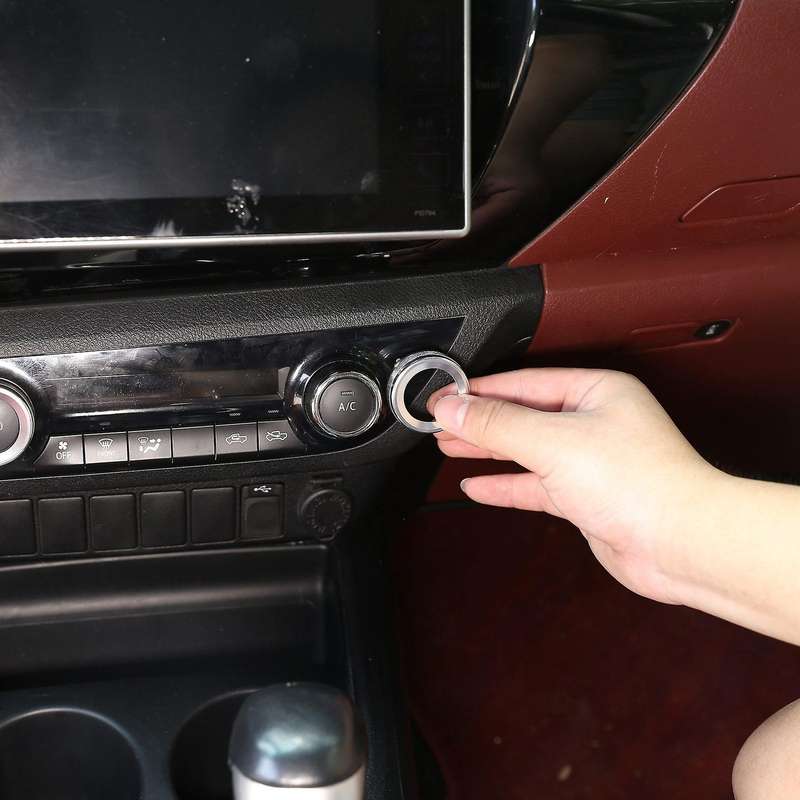 Air Conditioner Knob Ring Mirror Adjustment Knob Cover Trim Silver