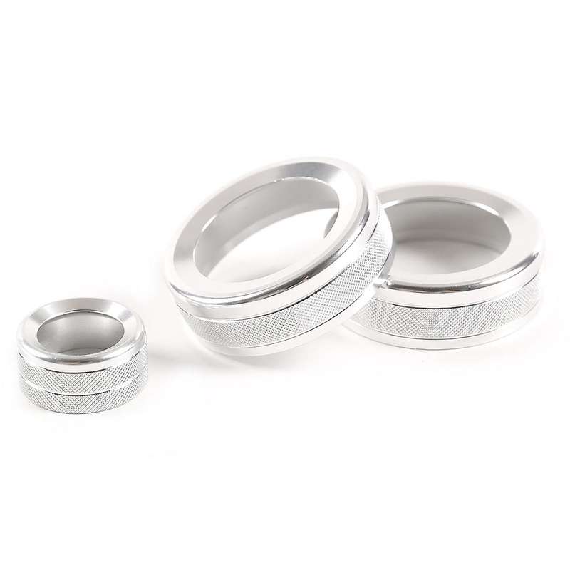 Air Conditioner Knob Ring Mirror Adjustment Knob Cover Trim Silver