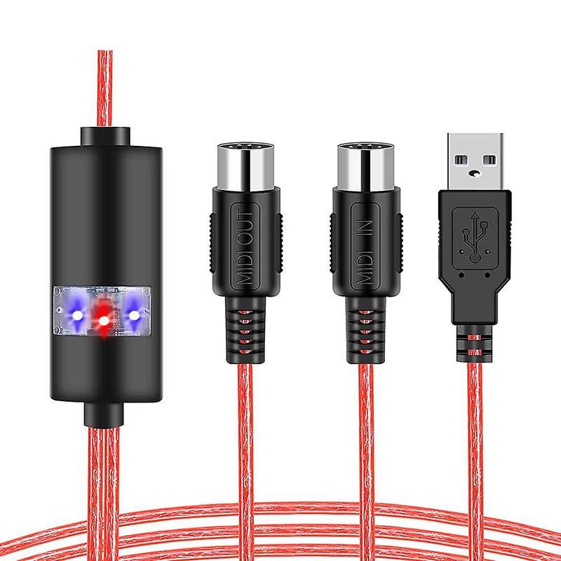 Usb Midi Cable Midi to Usb Cable for Editing&recording 2m(red)