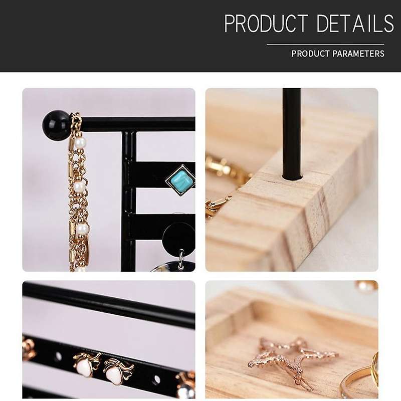 Earring Holder Display with 80 Holes Wooden Tray for Women Gifts