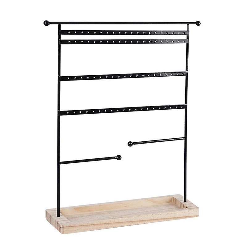 Earring Holder Display with 80 Holes Wooden Tray for Women Gifts