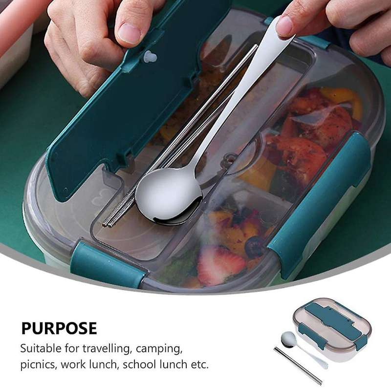 Compartment Lunch Box with Spoon Separated Meal Prep Containers
