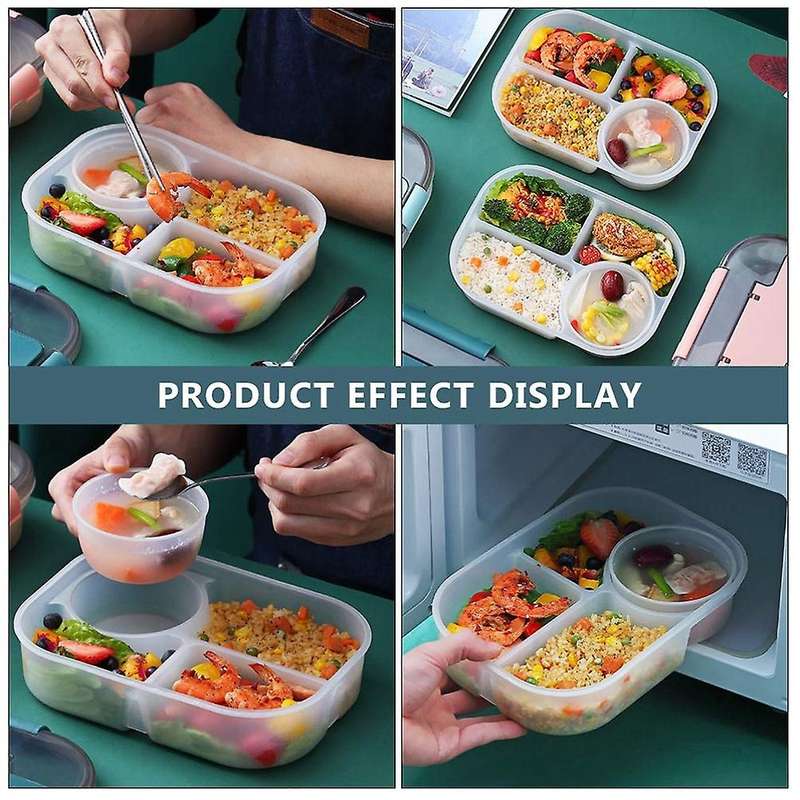 Compartment Lunch Box with Spoon Separated Meal Prep Containers