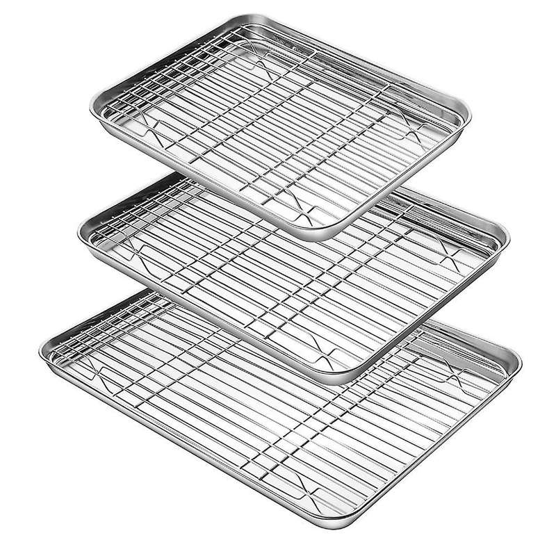 Stainless Steel Baking Tray with Removable Cooling Rack Bbq Tray,c