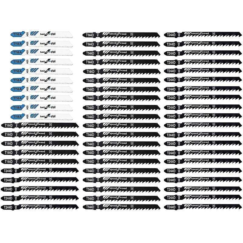 60pcs T Shank Blades Set Includes Of T118a T144d T244d for Cutting
