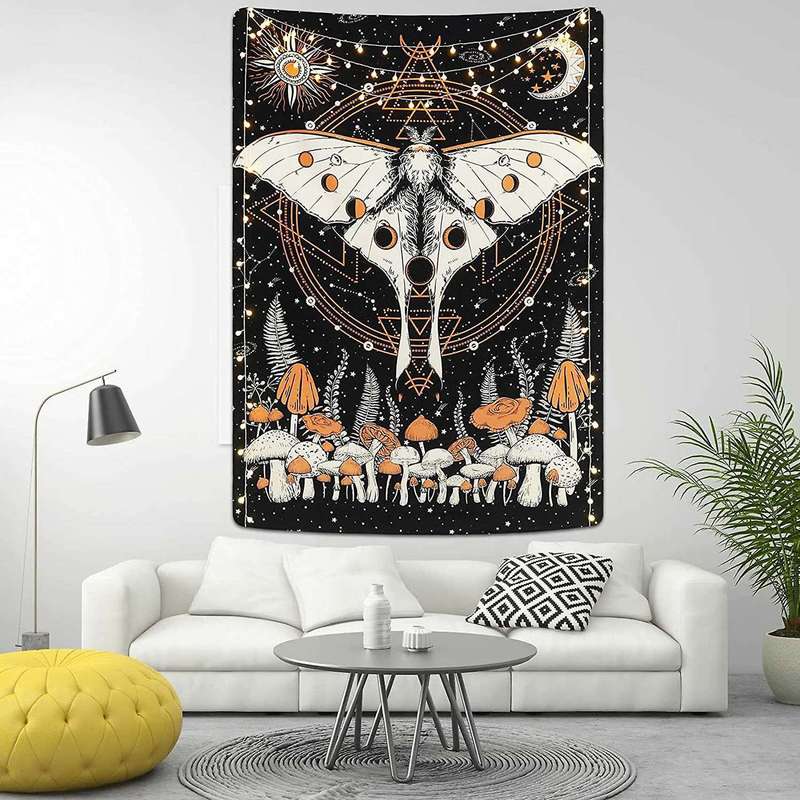 Bohemian Style Psychedelic Butterfly Plant Wall Blanket Tapestry