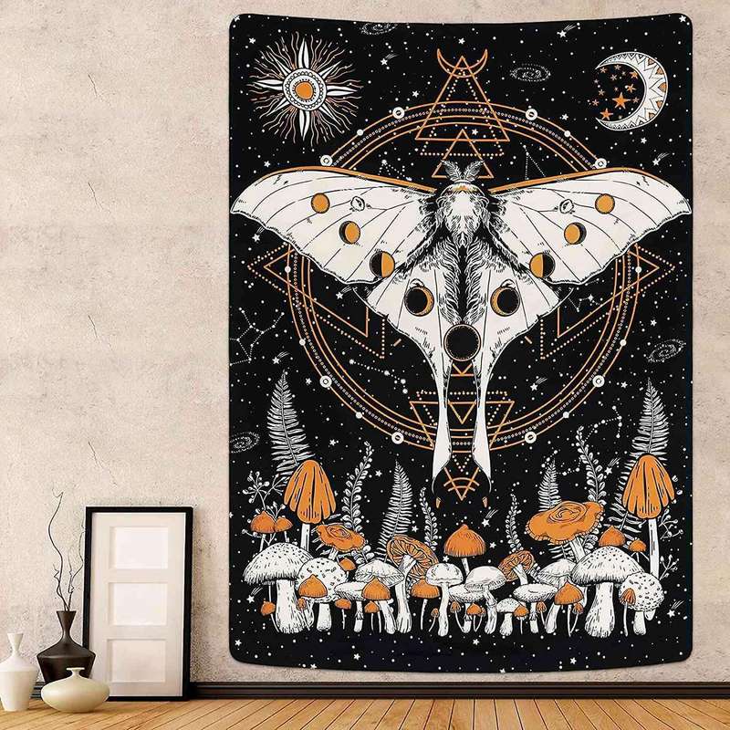 Bohemian Style Psychedelic Butterfly Plant Wall Blanket Tapestry