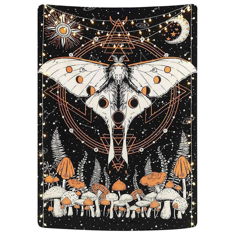 Bohemian Style Psychedelic Butterfly Plant Wall Blanket Tapestry