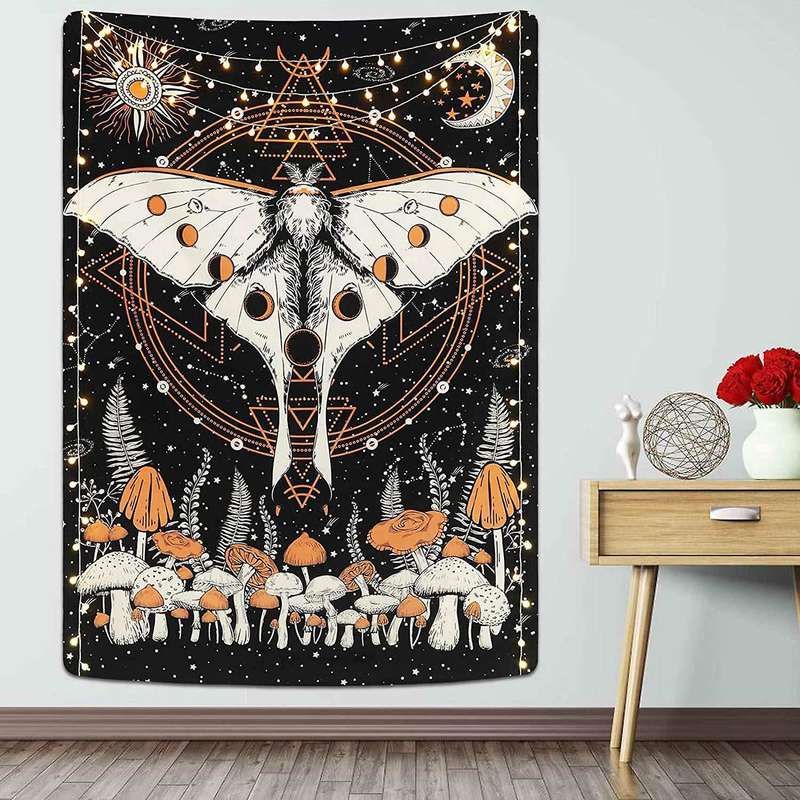 Bohemian Style Psychedelic Butterfly Plant Wall Blanket Tapestry
