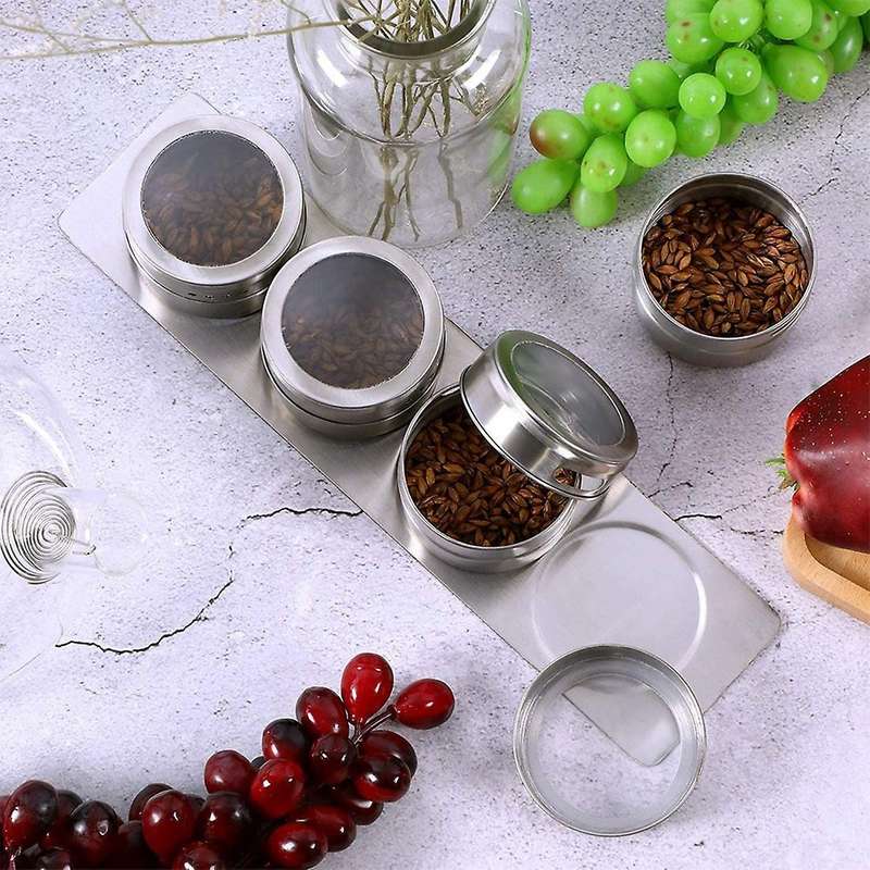 Magnetic Spice Jar Holder Stainless Steel Siding Base Magnetic Spice