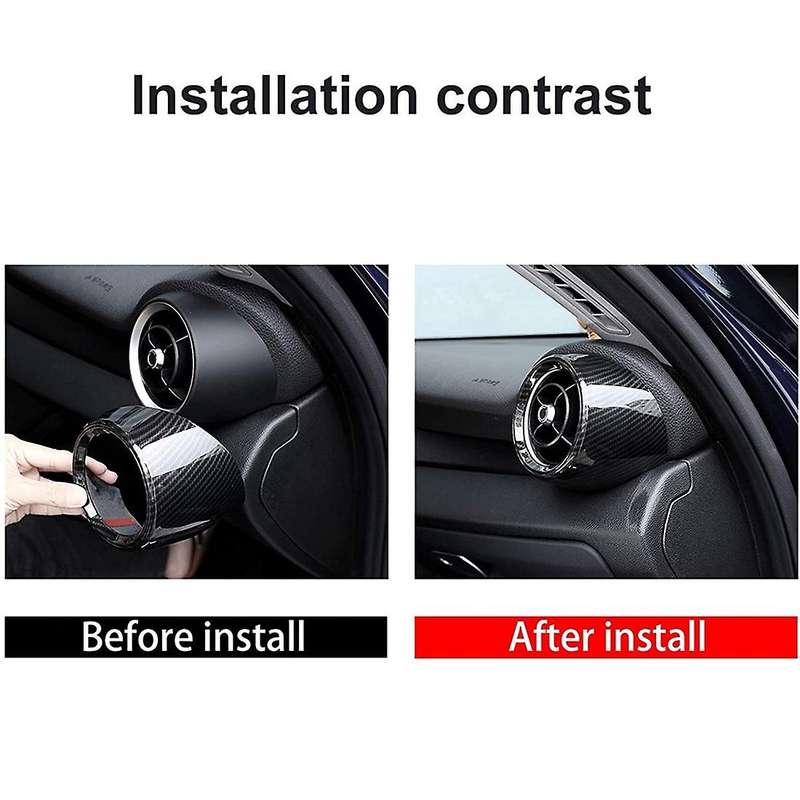 Front Side Air Conditioning Vent Outlet Cover Frame, Abs Carbon Fiber