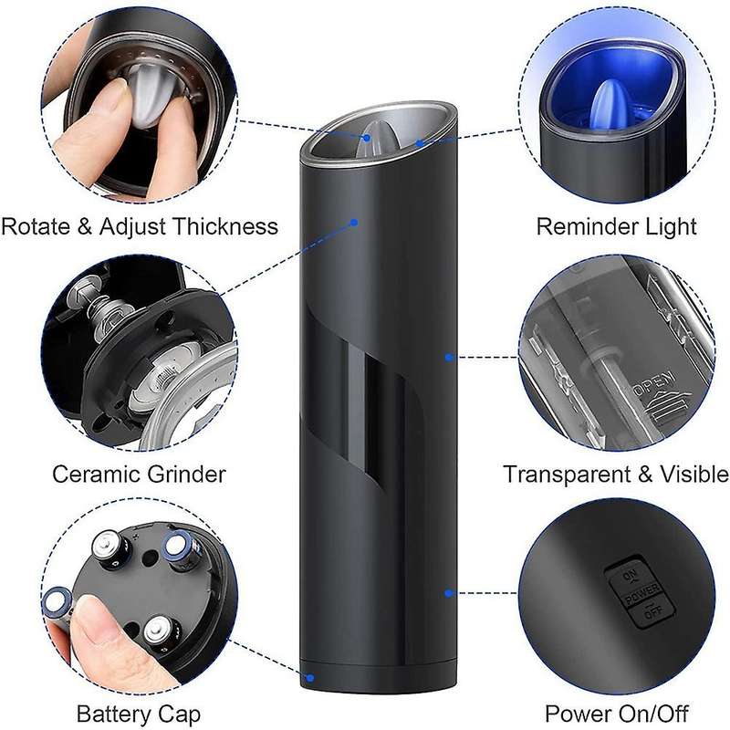 Electric Salt&pepper Grinder Set,auto Grinder Pepper Mill for Kitchen