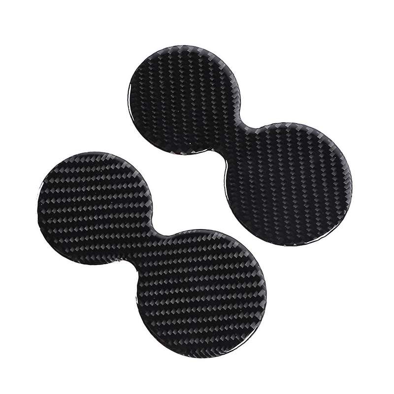 Door Cup Holder Mats for Dodge Ram 1500 2018-2022, Carbon Fiber